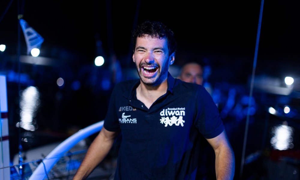 5vet plas evit Tomaz André war ar Mini Transat gant livioù Diwan hag ar brezhoneg dispaket uhel gantañ
